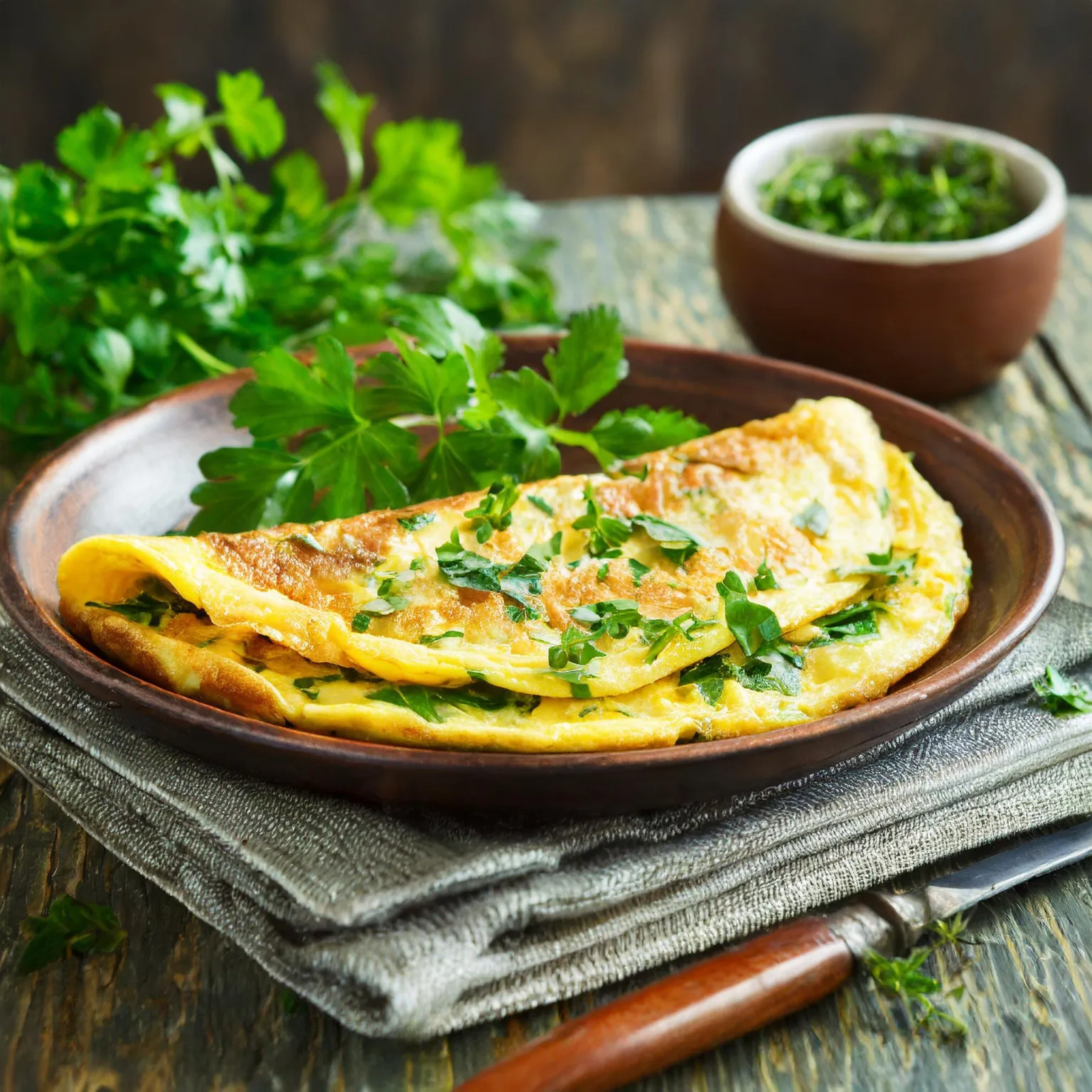 Omelette aux herbes fraîches