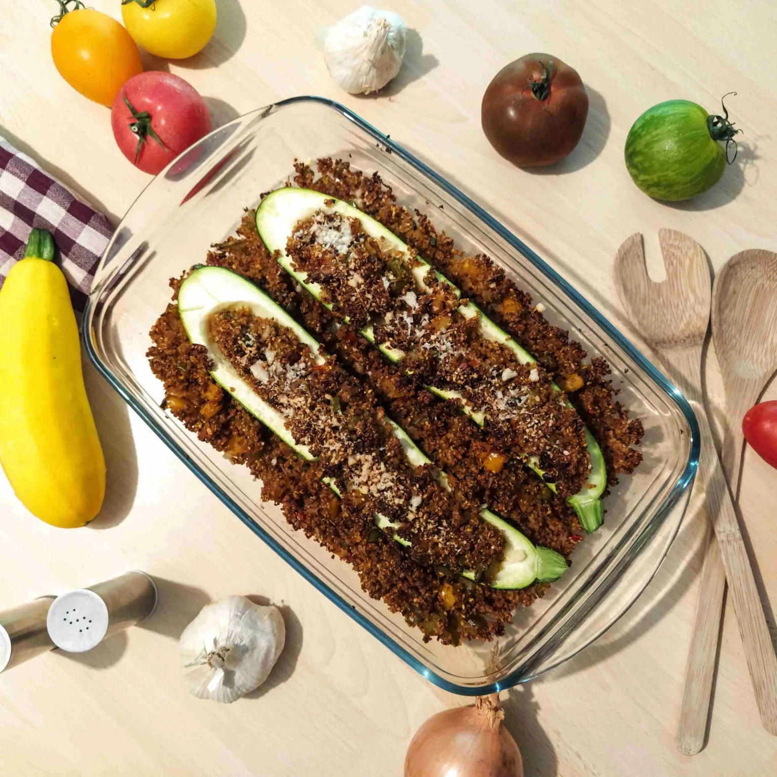 Courgettes Farcies au Boulgour/Quinoa et aux Légumes