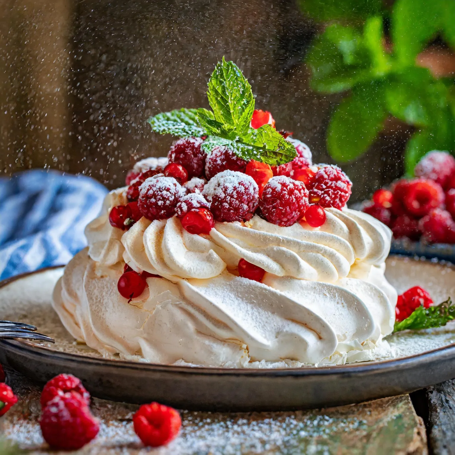 Pavlova aux fruits rouges et chantilly à la vanille