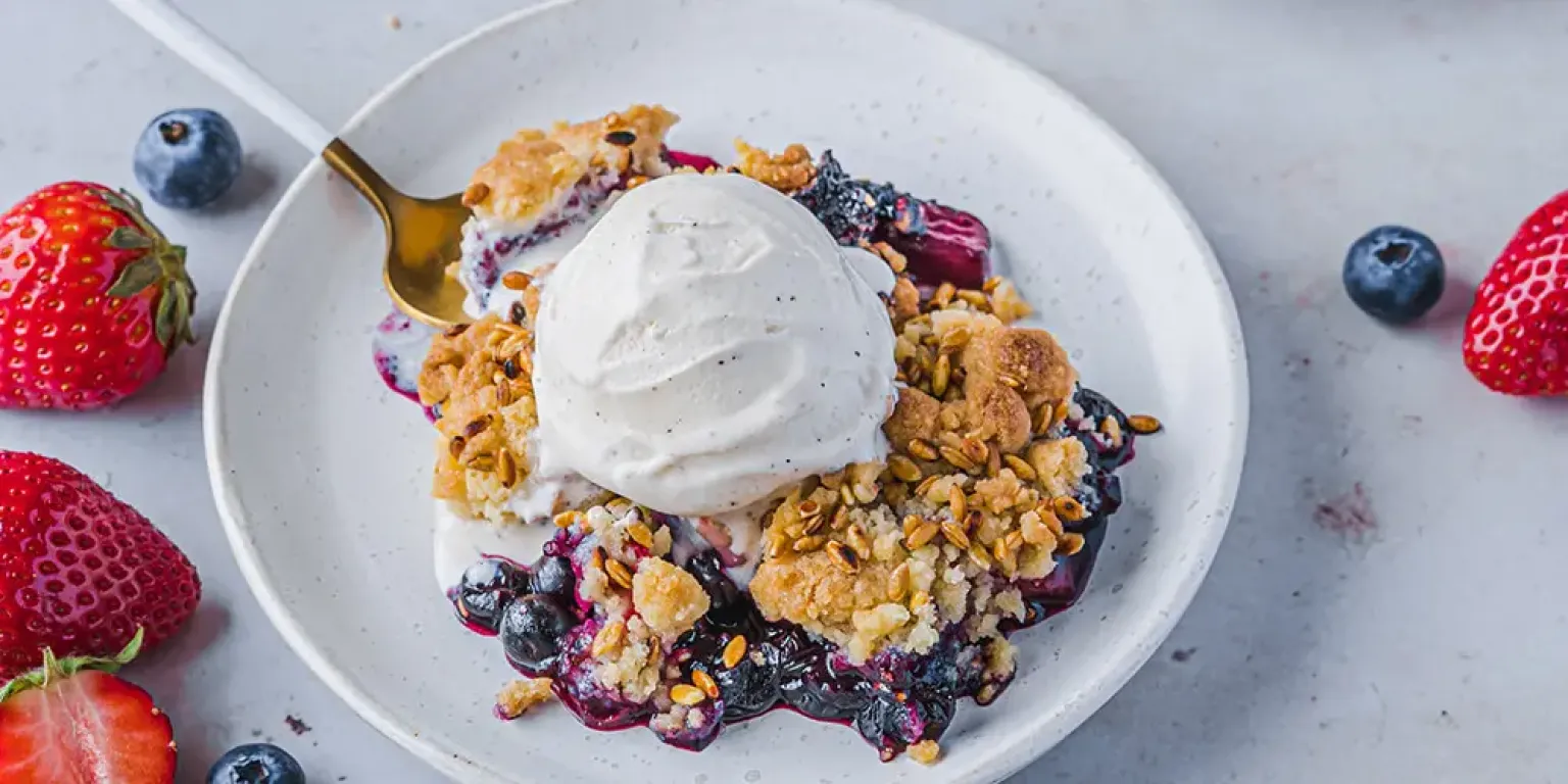 Crumble de Petit Épeautre du Velay aux fruits rouges