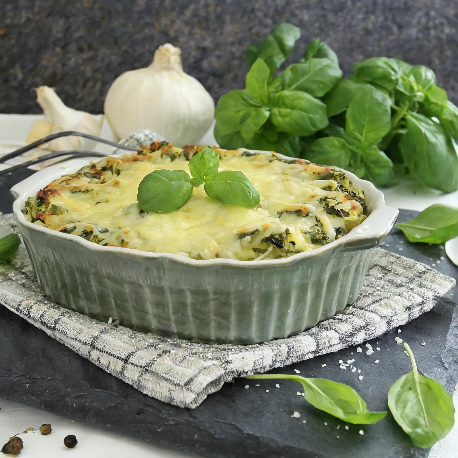 Gratin de crozets aux épinards
