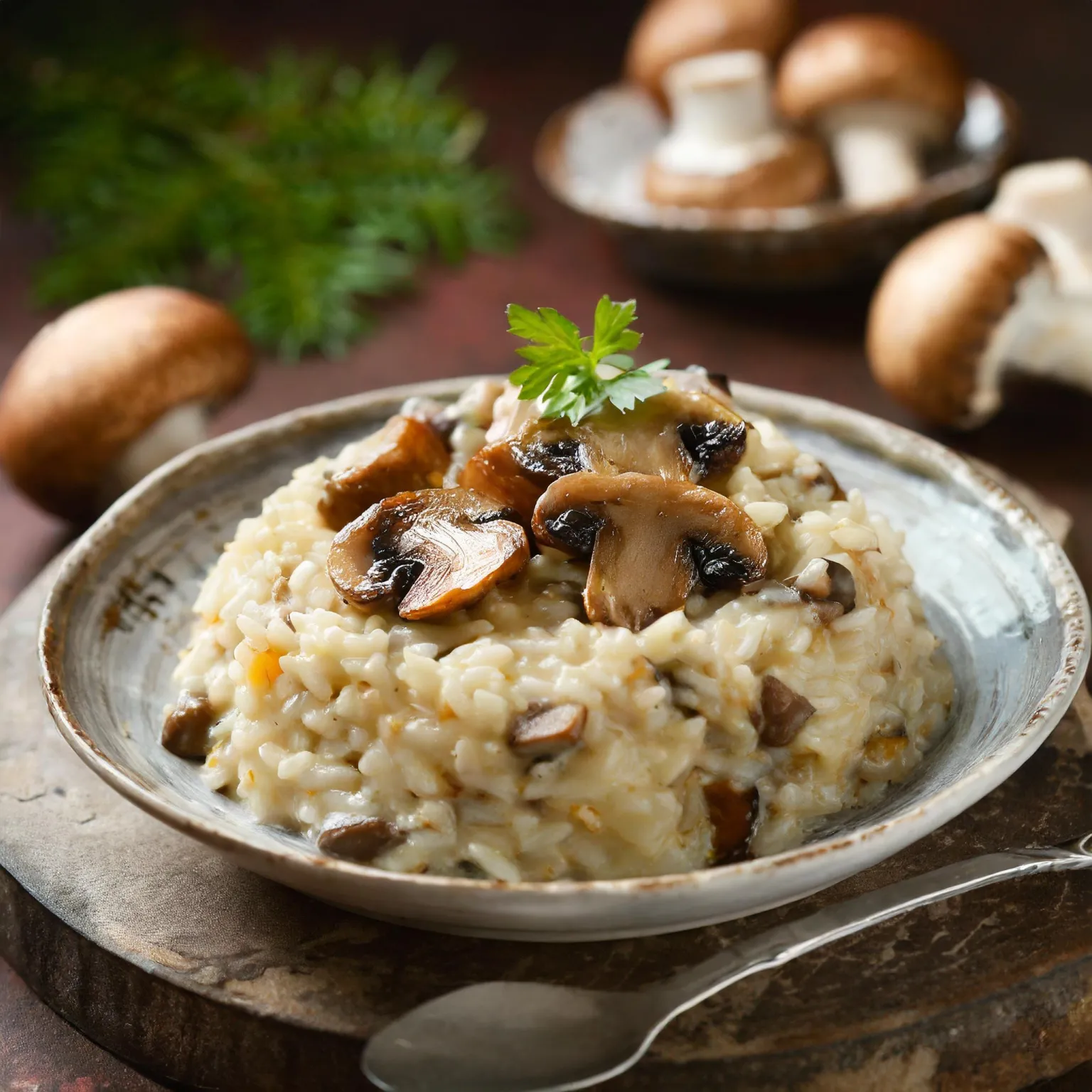 Risotto au reblochon et champignons