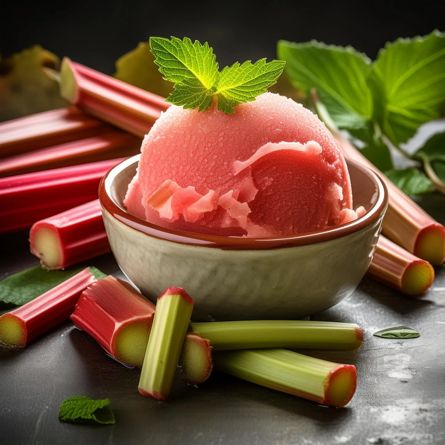 Sorbet à la rhubarbe