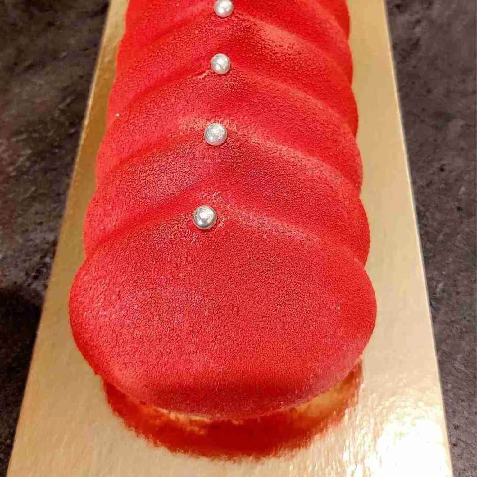Bûche de Noël mousse framboise insert citron