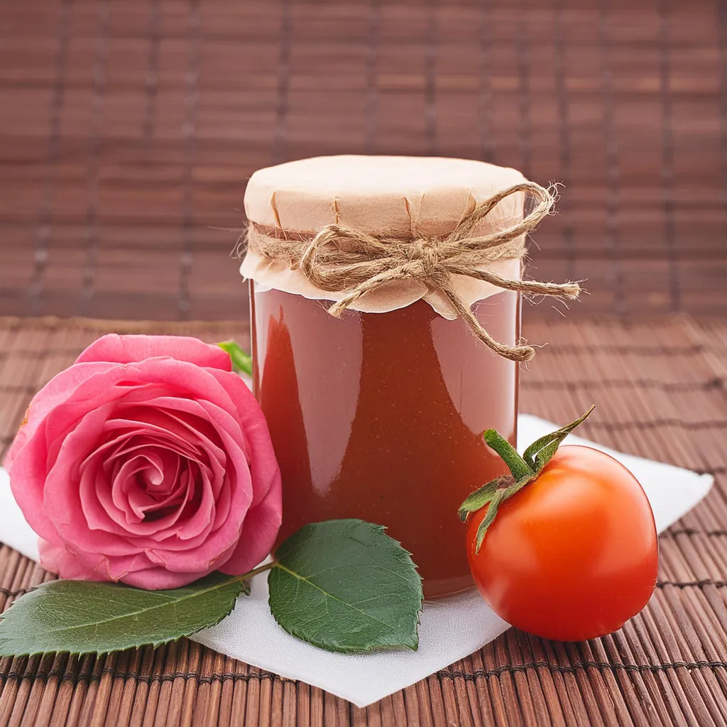 Confiture de tomates à la rose
