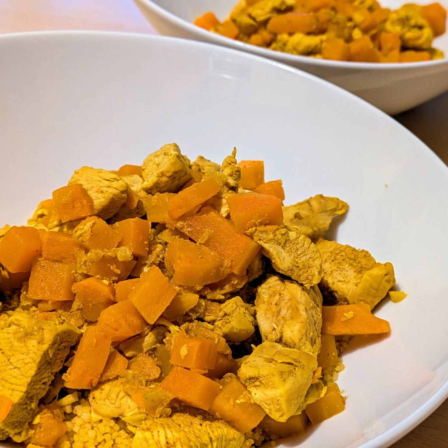 Poulet au curry et patates douces