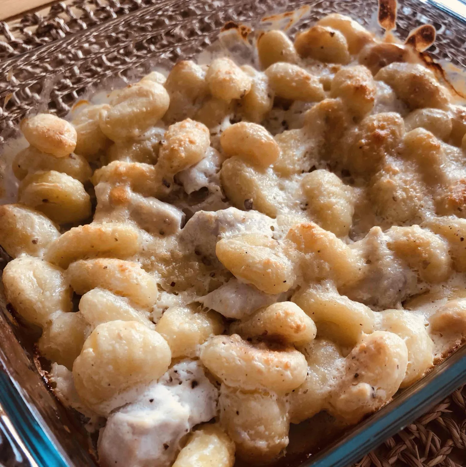 Gratin de gnocchis sauce aux noix