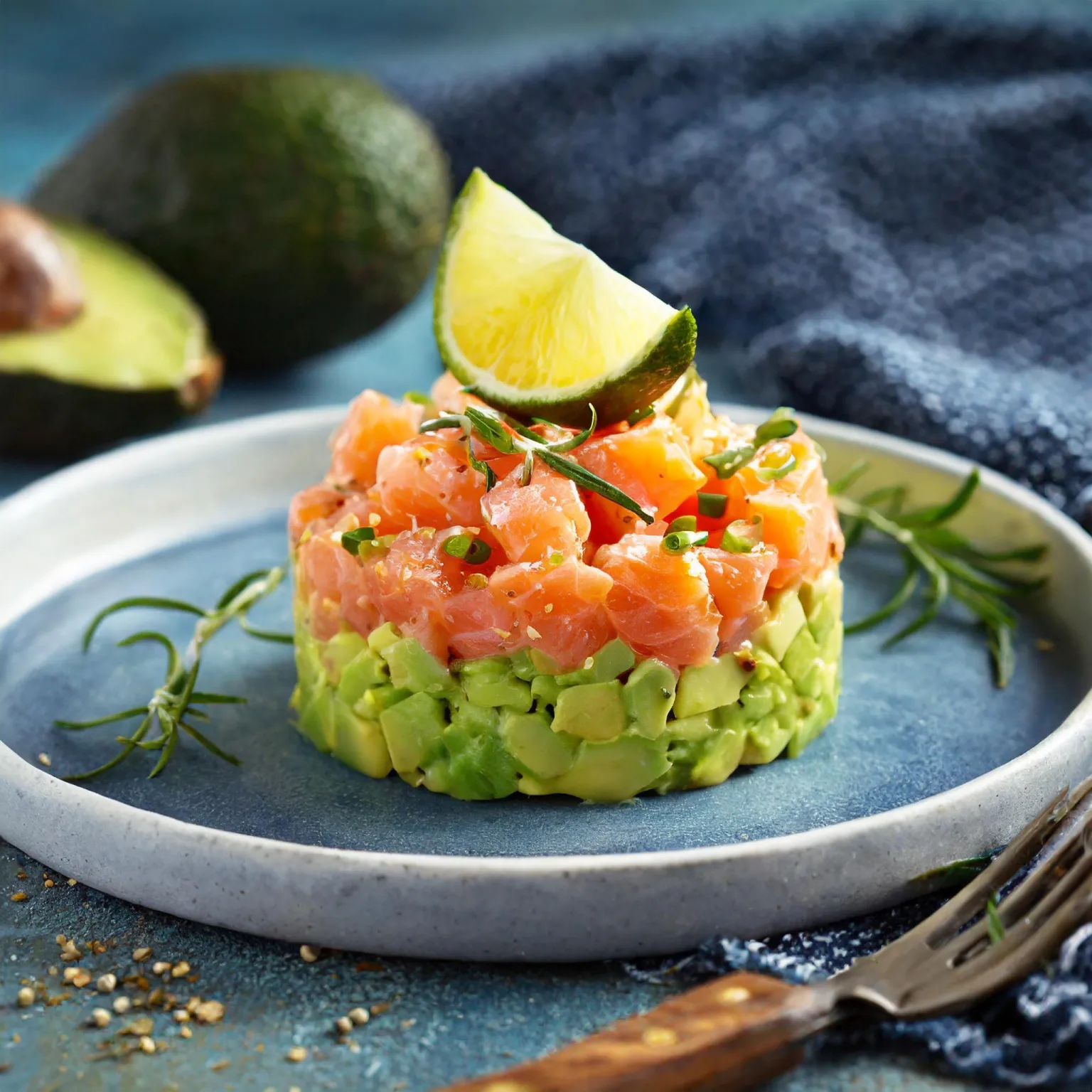Tartare de saumon et avocat
