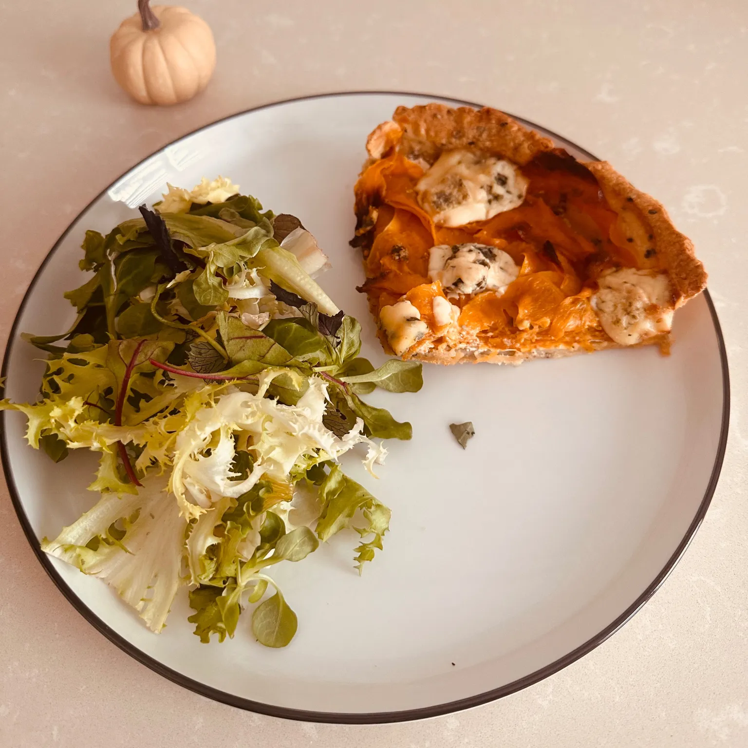 Tarte butternut et fourme d’Ambert