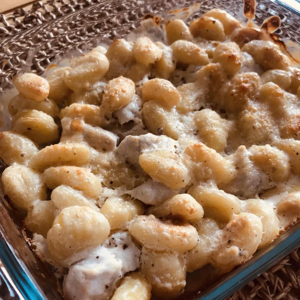 Gratin de gnocchis sauce aux noix