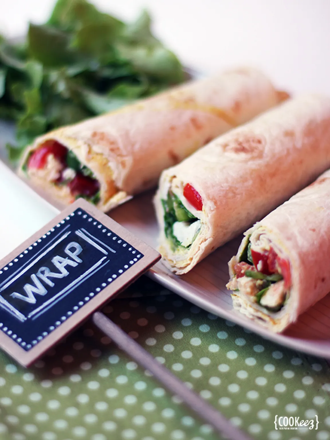 Wraps de poulet au curry et poivrons
