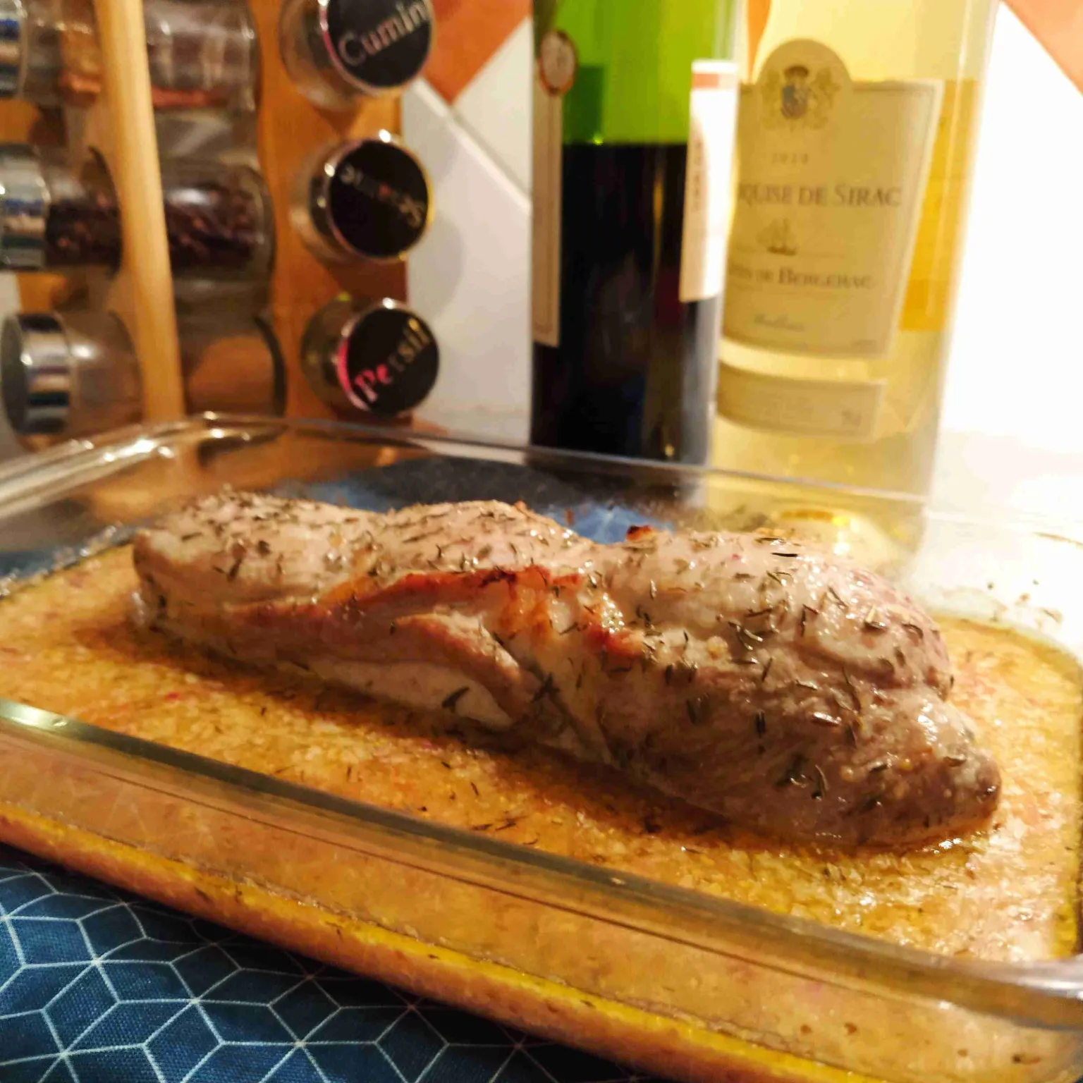 Filet mignon porc au miel et à la moutarde à l'ancienne