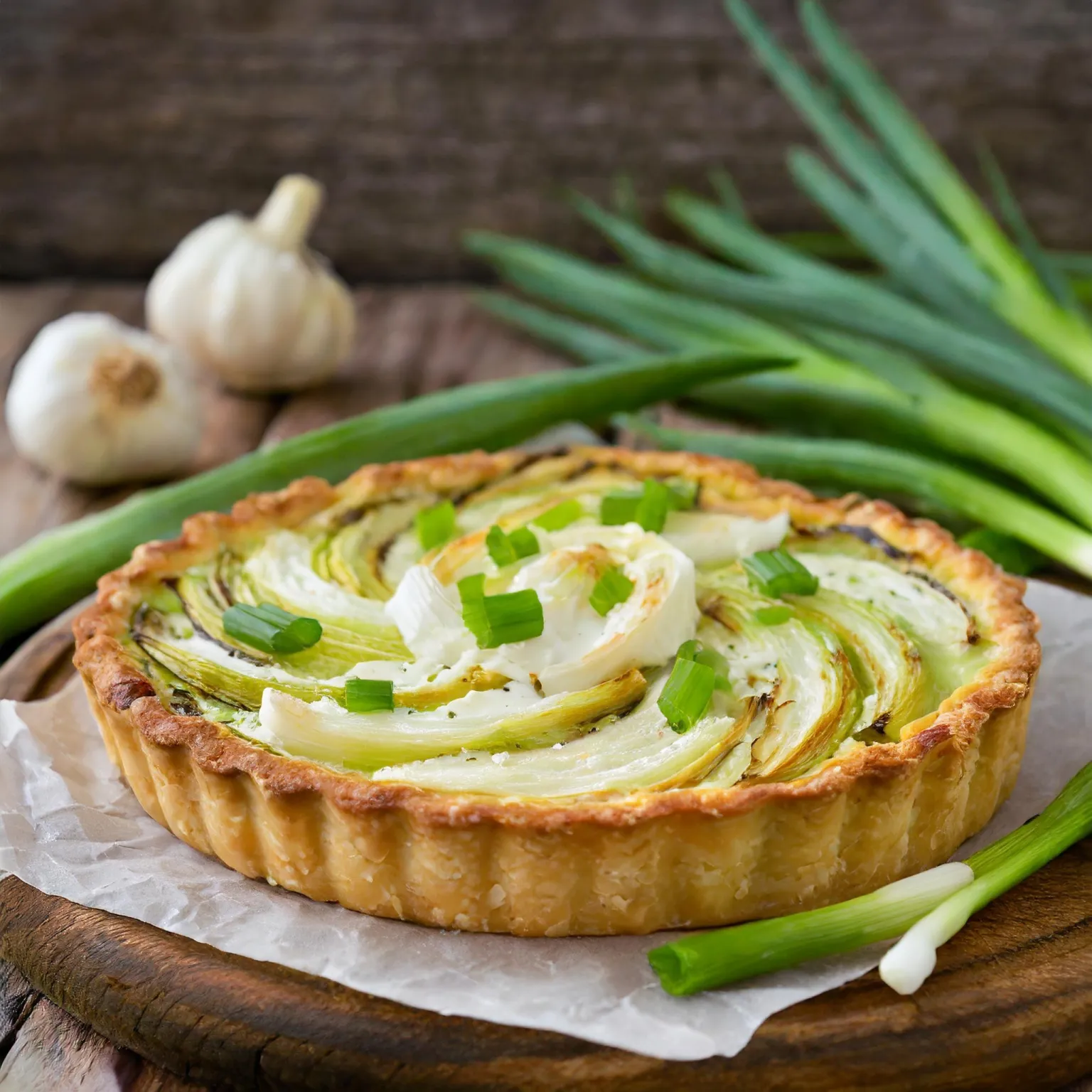Tarte aux poireaux et chèvre