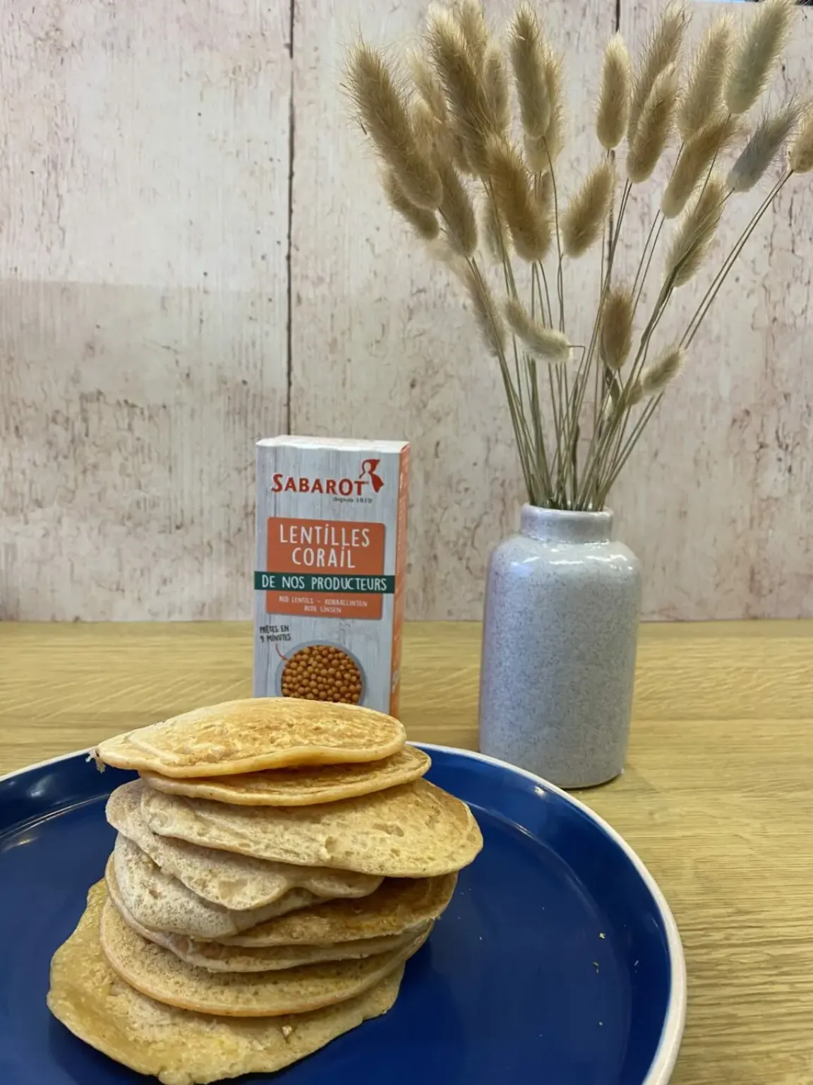 Pancakes express salés sans gluten, lentilles corail Sabarot et Épices