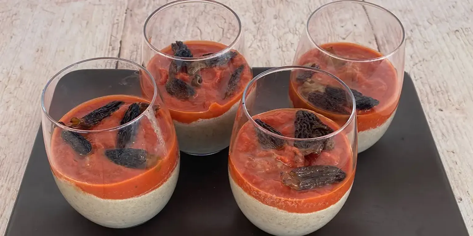 Panna cotta aux morilles et parmesan