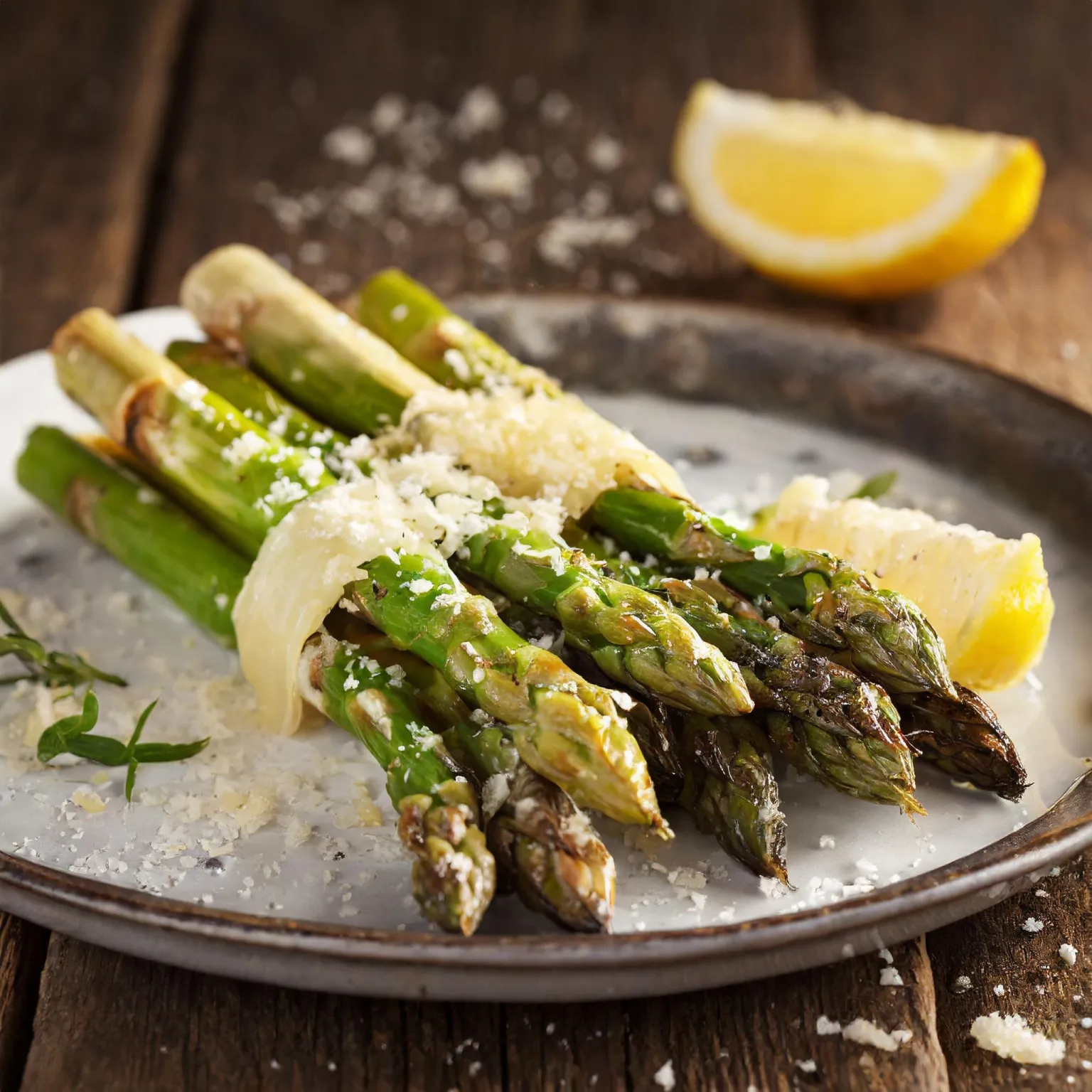 Asperges rôties au parmesan et citron