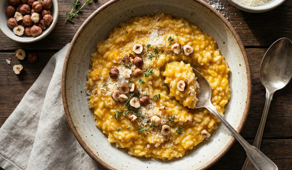 Risotto Crémeux au Potimarron et Noisettes Torréfiées