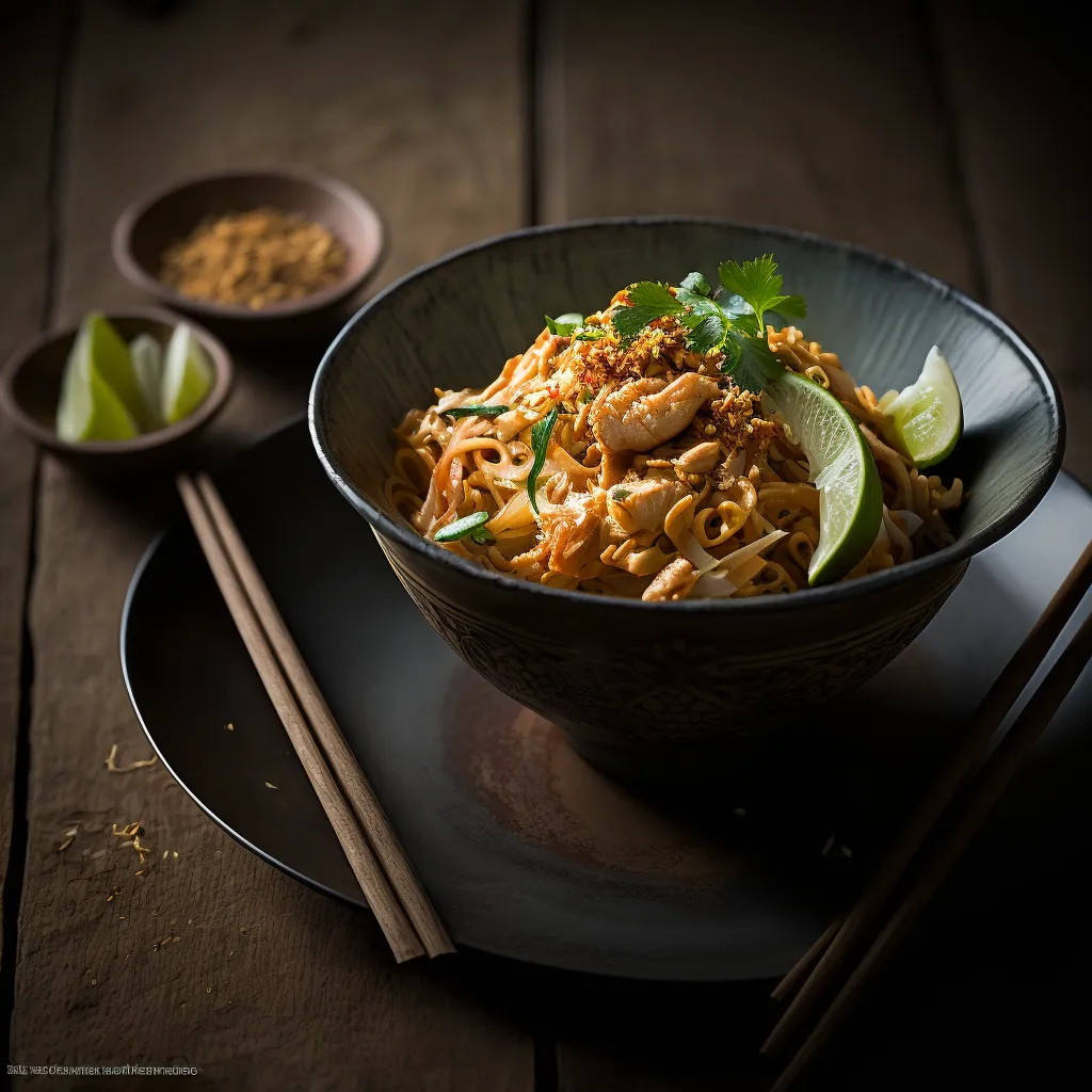 Pad thaï au poulet